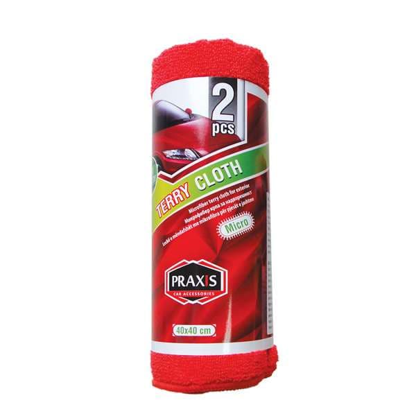 Микрофибер крпа Praxis - 2 ком. црвена 4201
