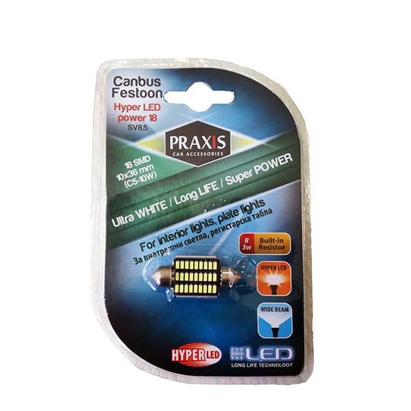 ЛЕД фестон сијалица C5-10W,18SMD 10h36mm - 54038