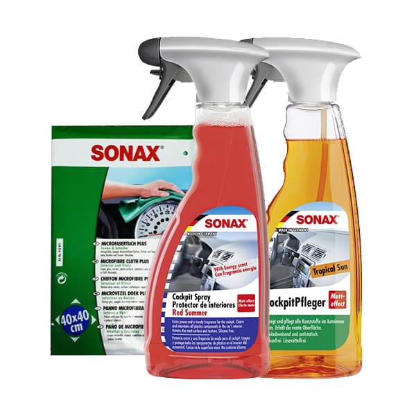 Супер сет кокпит спреј tropical, red summer и sonax крпа - 100660