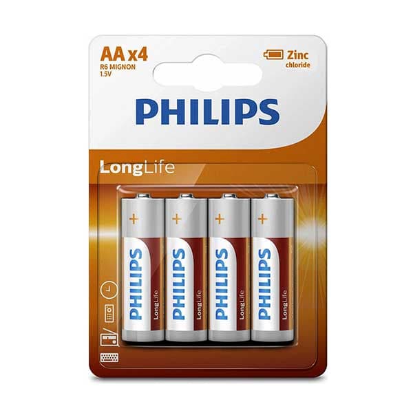 Philips батерији LongLife AA - 4 ком. - 549466