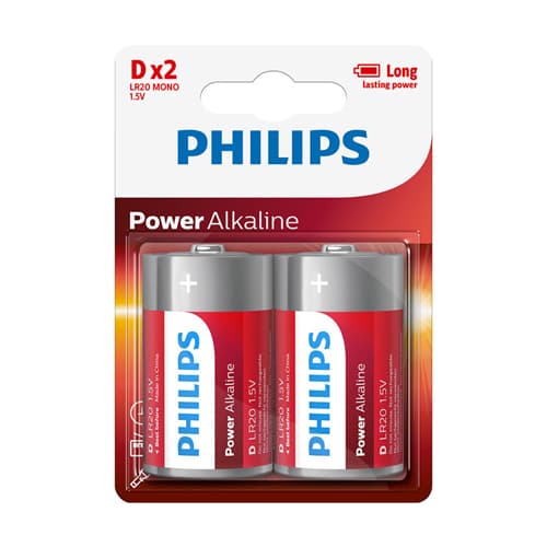 Philips батерии Power Алкални LR20 - 2 ком. - 550011