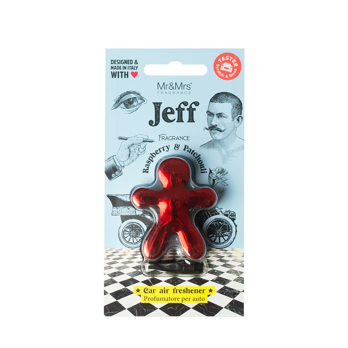 MrandMrs освежувач JEFF Chrome Raspberry & Patchouli (Црвен) - 333447