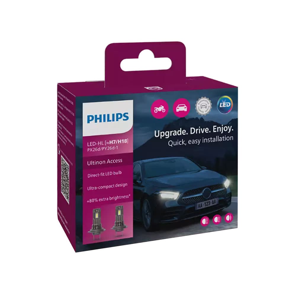 Philips ЛЕД H7-H18 Ултинон (2 ком) 12V 16W +80% - 256855