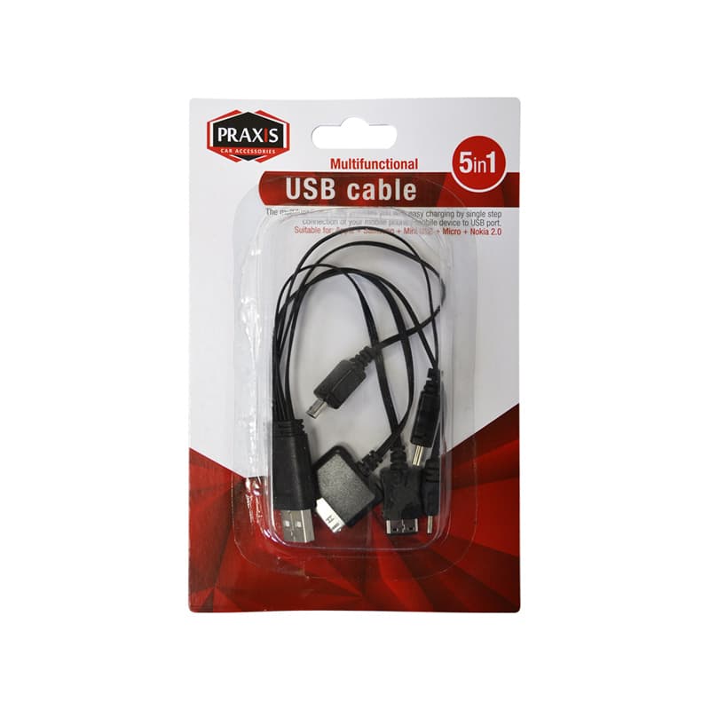USB кабел Praxis - 5 во 1 50653