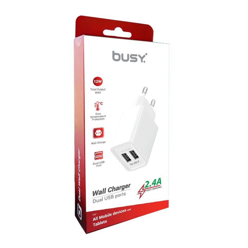 Ѕиден USB дуал полнач 2.4 A BIZI 5 V 50766