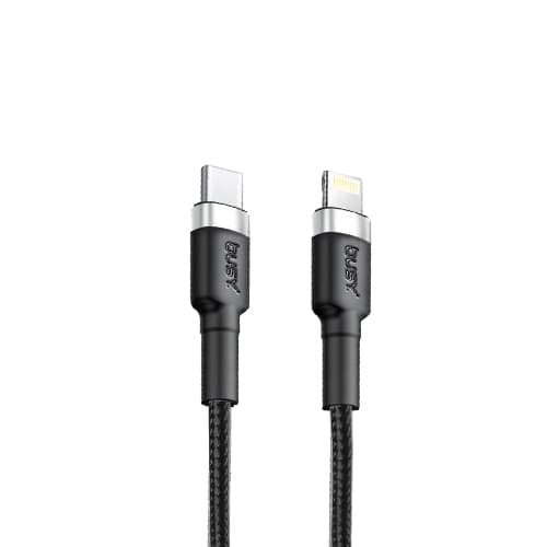 Busy® Type-C to Lightning Braided cable 27W 1m. silver - 50775
