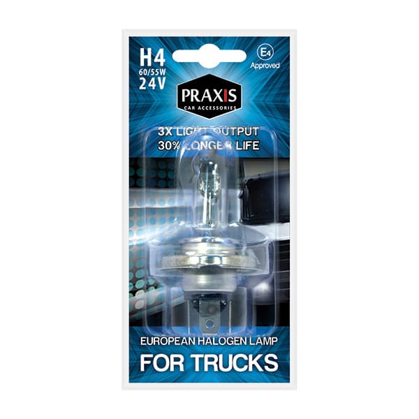 Халогена сијалица Praxis - H4, 60/55W, 24V 52401