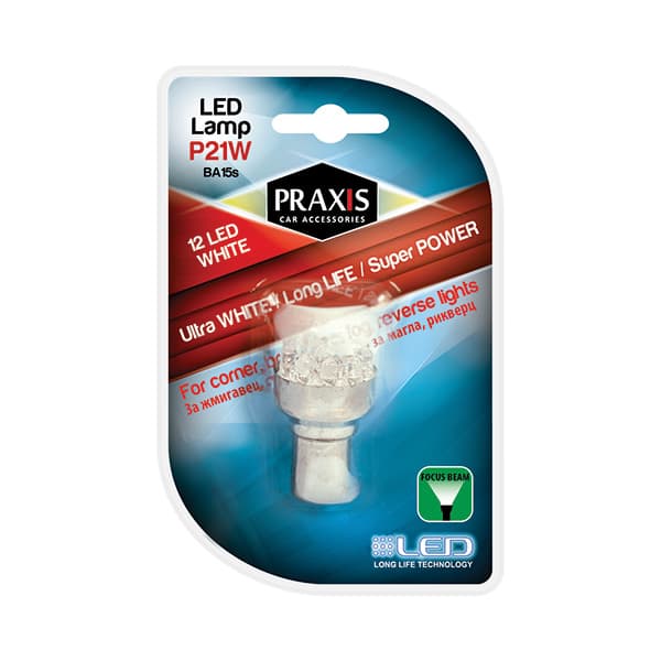 Лед сијалица Praxis - 1156 BA15S-12LED White (54009)