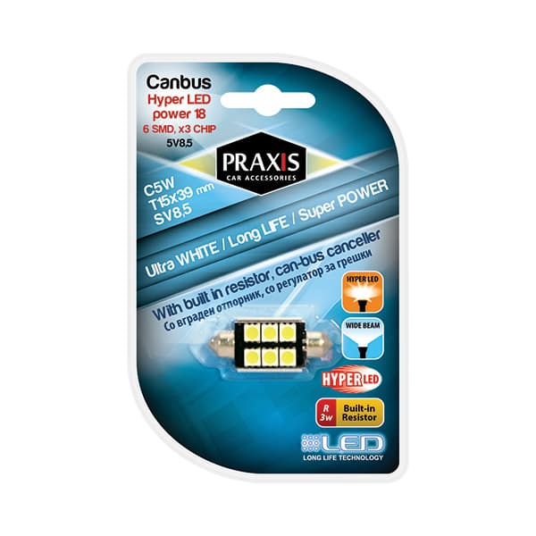 Лед канбус Praxis Т15x39-6SMD/5050 White (54023)